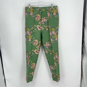 Sumissura floral jacquard green pants Sz 4 S